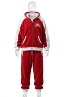 Ensemble de survêtement unisexe en polaire rouge respirant avec sweat à capuche et pantalon de jogging blanc, décontracté, avec cordon de serrage, poches et logo frontal, idéal pour l'hiver