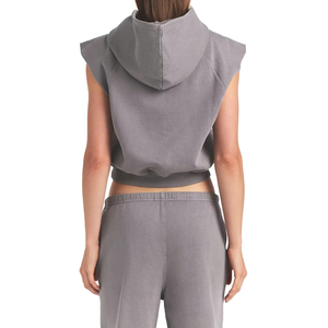 Premium Oversized Muscle Pullover and Straight Leg <b>Sweatpants</b> <b>Set</b> Women 2 piece <b>set</b> 100% Cotton Lounge <b>Set</b> Custom Factory OEM - Product Image 2