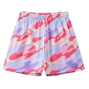 Shorts en mesh camouflage rose de haute qualité pour hommes, séchage rapide, coupe ample, respirant, 100% polyester, taille avec cordon de serrage. - Product Image 1