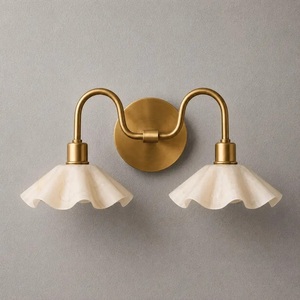 Modern Brass Wall Sconce With Flower Shade Indoor Bathroom Lighting Fixture - Product Image 5