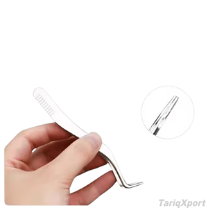 2 in 1 Double Sides Printed DIY Mini False <b>Lash</b> Applicator Tool Stainless Steel Eyelash Extension Tweezers With <b>Comb</b> - Product Image 5