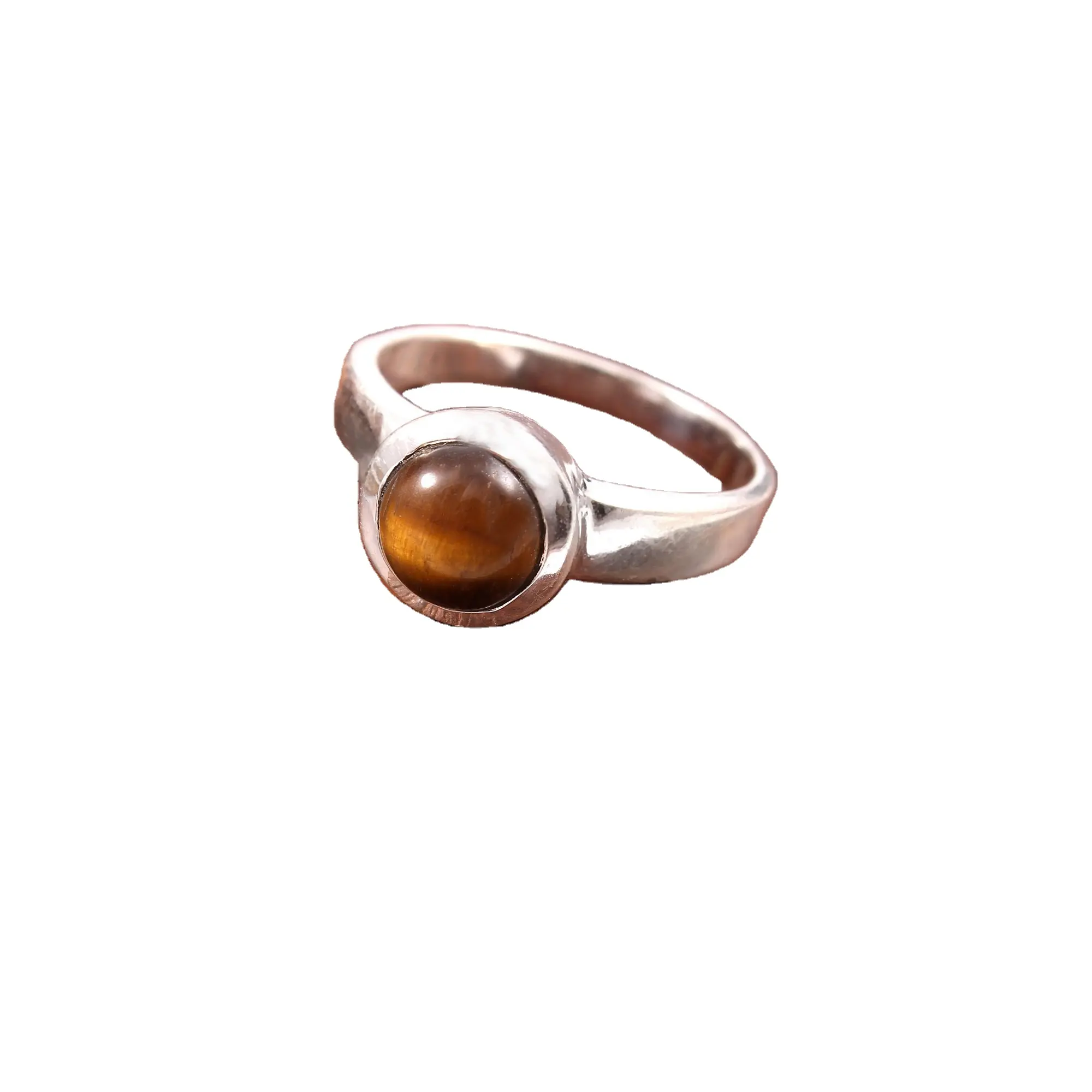 Natural Tiger's Eye 925 Sterling Silver Natural Gemstone Ring Statement jewelry For Girls And Women Silver Jewelry From India
