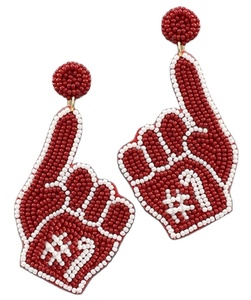 Luxe nouveau fait à la main bordeaux blanc graine perlée boucles d'oreilles goutte Style à la mode doigt gant perlé bijoux de l'inde - Product Image 1