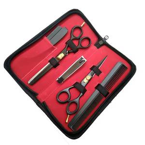 Set de Tijeras Quirúrgicas para Cabello Morje, Tijeras de Entresacar, Peine, Cortaúñas, Estuche Rojo, Hojas de Acero Inoxidable, Para Diestros, Mango Largo 28 - Product Image 2
