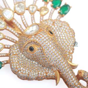 Darsh Moissanite Designer <b>Brooch</b> <b>Pin</b> with Pearl and Crystal Accents - Product Image 4