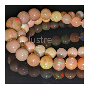 Maravillosa calidad, cuentas lisas de ópalo etíope Natural de 1 hebra, cuentas de piedra redondas sueltas y elegantes para hacer joyas de cuentas hechas a mano - Product Image 1
