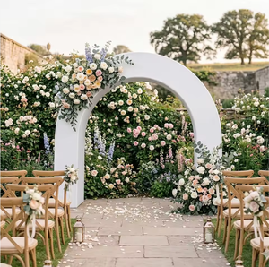 Luxury Metal Wedding Arch <b>Stand</b> with Flower Garland Drapes Event <b>Backdrop</b> Entrance Decoration for Ceremony Party Aisle Decor - Product Image 4