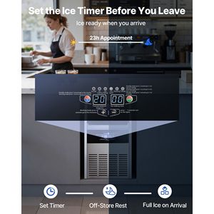 Attrezzatura di Refrigerazione per Cucine Commerciali, Macchina per il Ghiaccio in Acciaio Inox 160 Lbs/24h, Capacità di Stoccaggio 30 Lbs - Product Image 5