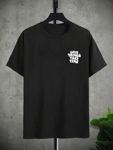Camiseta de Cuello Redondo para Hombre, Lavado Ácido, Color Sólido, Uso Diario, Alta Calidad, Logotipo Personalizado al por Mayor, Algodón - Product Image 3