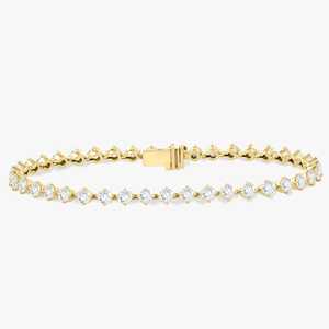 Pulseras de tenis de diamantes cultivados en laboratorio, corte redondo, engaste de garras, apilables, de lujo, elegantes, con cierre de caja, joyería fina de oro macizo de 10k, 14k, 18k - Product Image 1