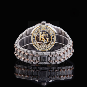 Reloj Mecánico de Lujo KG Square Jewels de Acero Inoxidable, Estilo Hip Hop, Completamente Cubierto de Diamantes, Esfera Analógica - Product Image 3