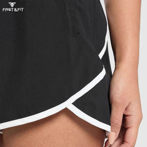 Shorts de sport d'été pour femmes, taille haute, élastique, cordon de serrage, patchwork, doux, décontracté, 100% coton, pantalon court tendance - Product Image 4