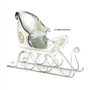 Superbe traîneau de Noël décoratif en métal au design moderne et tendance pour la glisse sur glace, nouvelle boîte, Père Noël - Product Image 1