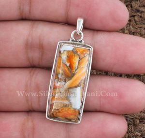 Colgante Rectangular de Turquesa Cobre Natural con Ostra, Plata de Ley 925, Amuleto Geométrico de Piedra Azul, Joyería Boho Hecha a Mano - Product Image 3