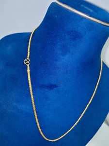 Élégante Chaîne torsadée en or massif 22 carats avec accents en forme de barillet, Collier en or jaune véritable certifié BIS, Bijou - Product Image 3