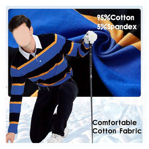 Maillots de rugby vintage personnalisables noirs et bleus à manches longues en coton épais avec logo brodé – Tenue d'équipe - Product Image 6