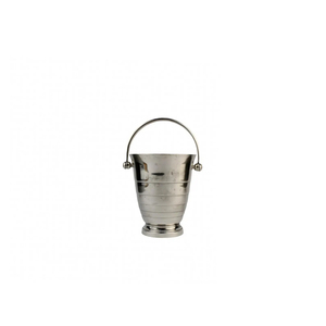 Luxury Silver Color <b>Ice</b> Bucket Stainless Steel Metal <b>Coolers</b> Retro Sustainable Party Hammered Texture Bucket Bar Accessories - Product Image 1