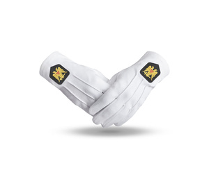 Gants en coton de qualité supérieure pour le Rite écossais du 32e degré - Product Image 1