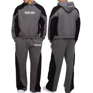 Ensemble de survêtement pour homme avec sweat à capuche et pantalon large, style streetwear décontracté, coupe ample, tenue d'entraînement confortable - Product Image 2