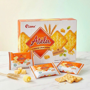 Best Selling 204g Cheese Biscuit Crackers Crispy Snack Sweet Salty Taste ODM Service - Product Image 1
