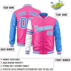 Chaquetas Varsity Personalizadas 2025 para Hombre, Mujer y Jóvenes, Chaqueta Cortavientos con Cremallera Completa, Texto y Logotipo Bordados, Talla XS - Product Image 3