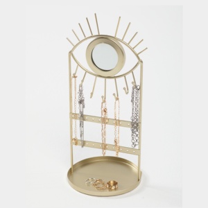 Décorations de luxe pour la maison en gros : Organisateur de bijoux mural en métal doré, style tendance - Product Image 1
