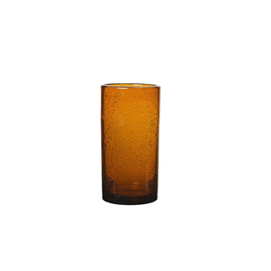 Articles en verre solide recyclé ambré à bulles, faits à la main, durables et décoratifs pour la maison et la salle à manger, design élégant - Product Image 6