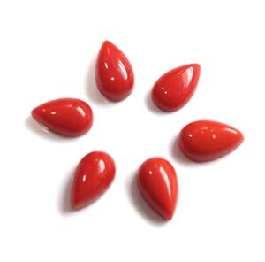 Coral Rojo Natural en Forma de Pera, Cabujón Calibrado, Gema Suelta Sin Tratar, Certificada, Lote de Cuentas para Joyería - Product Image 3