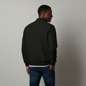 Nueva Chaqueta Bomber Negra para Hombre con Logotipo Bordado en la Parte Delantera, Cuello Camisero, Corte Regular, Estilo Casual para Otoño, en Poliéster - Product Image 5