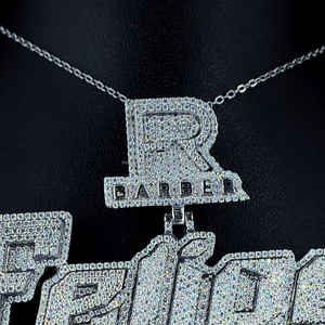 Iced Out Custom Moissanite Colgantes Charms Latter Bail 925 Silver Full Setting Custom Letter Moissanite Pendant - Product Image 2