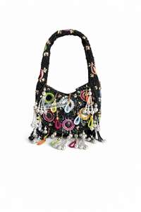Bolso de hombro de lujo hecho a mano con cuentas para mujer, bolso de fiesta con adornos de cristal y perlas de primera calidad - Product Image 2