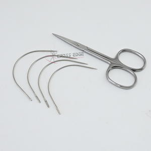 Hair Extension <b>Sewing</b> Kit Curved Weaving Needles with Small Thread Cutting Scissors Wig Making Tool <b>Set</b> Stainless Steel - Product Image 1