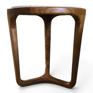 Handmade Minimalist Round Marble <b>Top</b> <b>Solid</b> Teak <b>Wood</b> Side <b>Table</b> Handmade Designer Coffee <b>Table</b> Furniture for Hotel Villa Home - Product Image 2