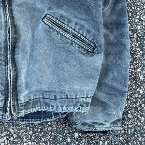 Sudadera con capucha de mezclilla vintage personalizada, estilo trabajador, de algodón, con cremallera, extragrande, desgastada, para streetwear - Product Image 2