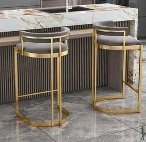 Tabouret de bar de luxe, tabouret de bar contemporain, tabouret de bar minimaliste, tabouret de bar industriel, tabouret de bar en acier, tabouret à structure métallique, tabouret de bar rembourré - Product Image 4