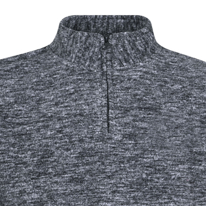 Sudadera de punto con cremallera de un cuarto para hombre, color liso, cuello alto, corte regular, transpirable, ropa casual de otoño - Product Image 6