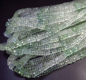 ลูกปัดฟลูออไรต์สีเขียวธรรมชาติทรงเฮชิ ขนาด 7.5 มม. รูปทรงล้อหลายเหลี่ยม ขนาด 16 นิ้ว ร้อยเป็นเส้น พร้อมรูเจาะตรงกลาง - Product Image 6