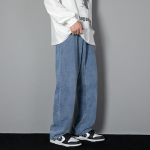 Pantalones Vaqueros Holgados para Hombre, de Pierna Ancha, Antiarrugas, Modernos, Suaves, Transpirables, Cómodos, para Uso Diario Informal - Product Image 5
