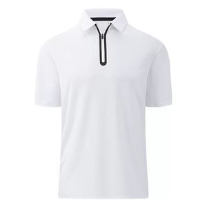 Men's Solid Color Short Sleeve POLO Golf Polo Shirt Quick-Drying Casual Print T-Shirt Lapel Zipper Sweat Absorption Color - Product Image 2
