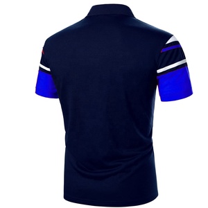 Polo à blocs de couleurs vierges pour hommes, manches courtes, haut en coton piqué, t-shirt décontracté régulier, chemises de golf, grandes tailles - Product Image 6