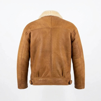 Blouson aviateur en cuir shearling réversible pour homme, respirant, avec logo sur le devant, style décontracté, pour motard et pilote, personnalisable OEM