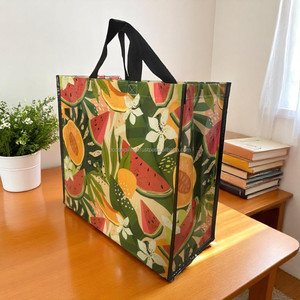 ECOBAG VINA Bolso Impreso Logotipo Personalizado Brillante Laminado No PP Tejido Cierre de Hombro Bolsa de Compras Mediana Origen de Vietnam - Product Image 3