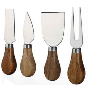 Stainless Steel Spoon Set with Wooden Handle For Kitchen Organiser Accessories At Wholesale Price Cheese <b>Tools</b> - Product Image 1