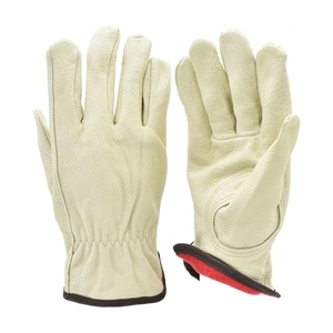 Cold Weather Premium Cowhide Grain Leather <b>Driver</b> <b>Gloves</b> With Red Fleece Lining Heavy Duty Industrial Work Protection <b>Gloves</b> - Product Image 1
