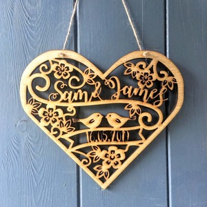 Artesanías Náuticas de Madera Personalizadas, Regalos Conmemorativos para Parejas, Mini Decoración para el Hogar, Estatua de Corazón de Amor Pulido - Product Image 1