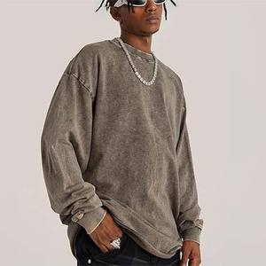 Sudaderas de Cuello Redondo para Hombre, Personalizadas, de Alta Calidad, Lavadas con Ácido, Bordadas, con Diseño Desgastado por el Sol, para Invierno 2026 - Product Image 2