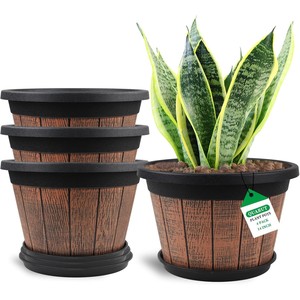 Handcrafted Sheesham Wood <b>Plant</b> <b>Pot</b> 12 Inch Wholesale - Vintage Wooden Planter - Product Image 3