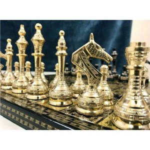 Premium Metallic Chess <b>Board</b> Set Antique Brass Crafted Metal Chessmen Family <b>Table</b> <b>Games</b> Wholesale Home Decor Gift Set Chess Set - Product Image 4