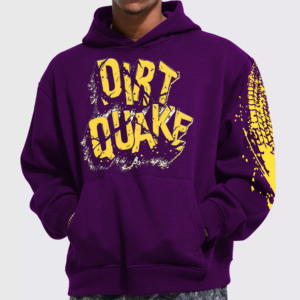 Sweat-shirt à capuche pour homme Dirt Quake, coupe classique, en molleton de coton 300g, imprimé, poche avant, streetwear, décontracté, vêtements d'hiver - Product Image 1