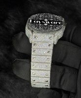 Montre mécanique analogique squelette en acier inoxydable, diamant Moissanite VVS1, style Hip Hop, la plus vendue